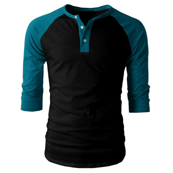 Vīriešu ikdienas blūze ar pogām un 3/4 piedurknēm