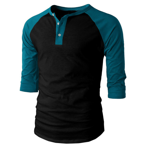 Vīriešu ikdienas blūze ar pogām un 3/4 piedurknēm