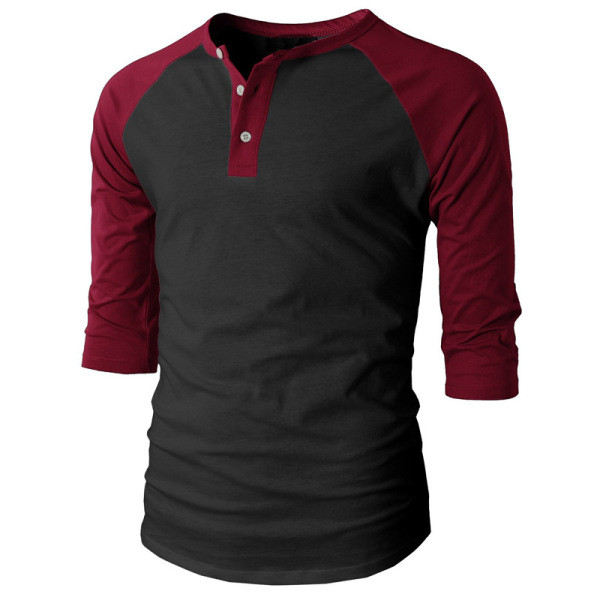 Vīriešu ikdienas blūze ar pogām un 3/4 piedurknēm