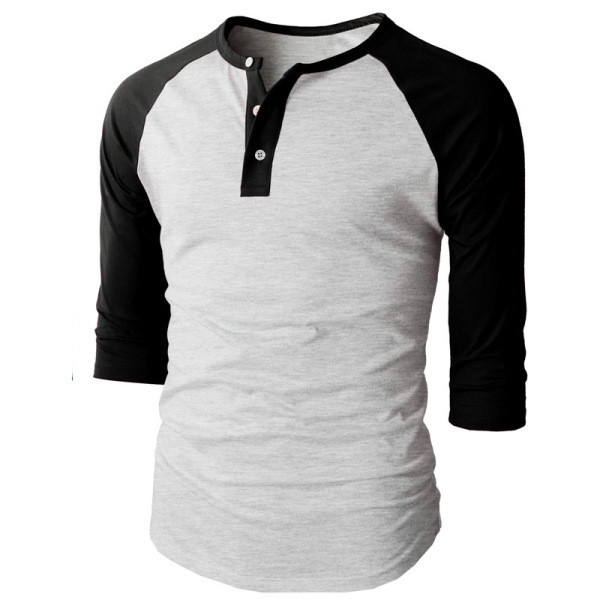 Vīriešu ikdienas blūze ar pogām un 3/4 piedurknēm