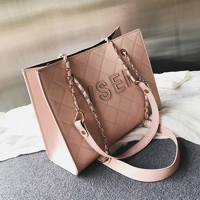 Moderna sieviešu ādas soma ar uzrakstu