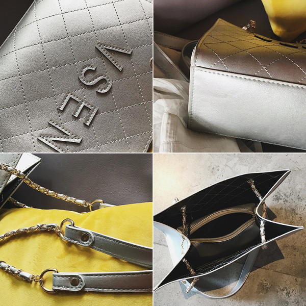 Moderna sieviešu ādas soma ar uzrakstu