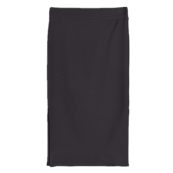 Elegáns női szoknya hasítékkal, magas derékkal