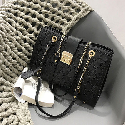 Moderna sieviešu soma no eko ādas ar metāla aizdari