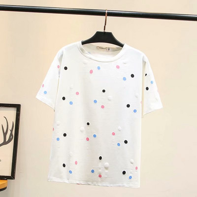 Ikdienas sieviešu T-krekls ar īsām piedurknēm un ovālu kakla izgriezumu