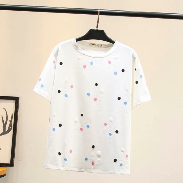 Ikdienas sieviešu T-krekls ar īsām piedurknēm un ovālu kakla izgriezumu