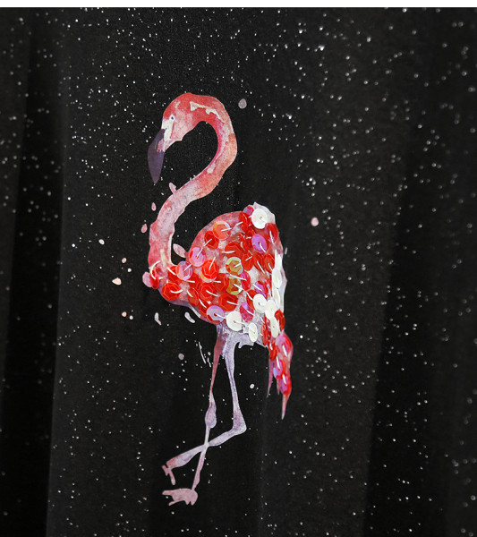 Női alkalmi póló kerek nyakkivágással és rátéttel