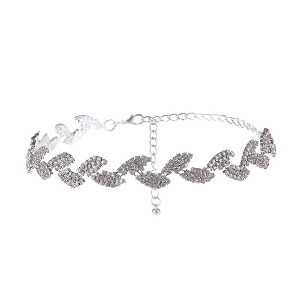 Õrn naiste hõbedane kividega choker