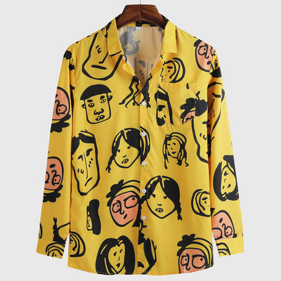 Мъжка ежедневна риза с копчета и класическа яка