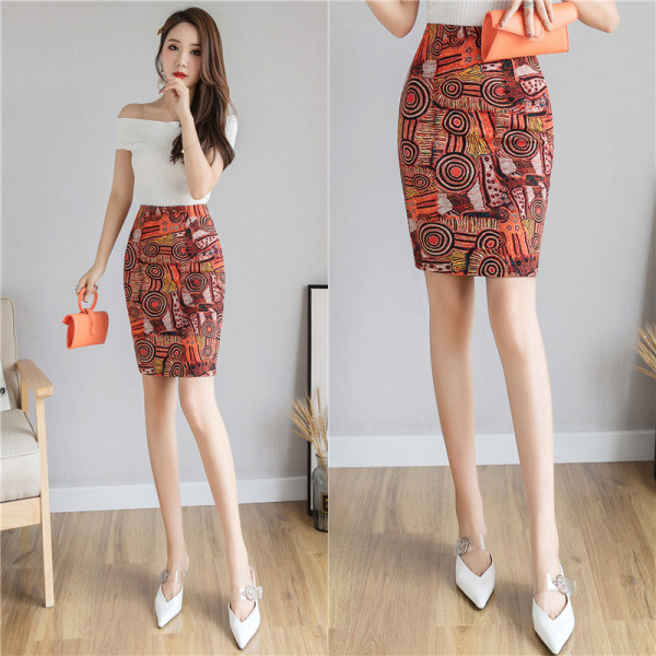 Krāsaini sieviešu svārki ar augstu vidukli Slim modelis