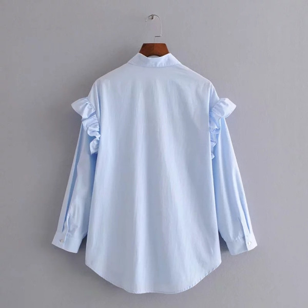 Uue mudeli klassikalise kraega ja pärlitega naiste särk