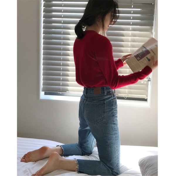 Vienkārši sieviešu taisni džinsi ar augstu vidukli un izmēriem līdz 5XL