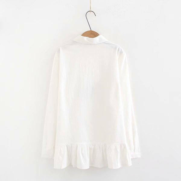 Modern széles női ing klasszikus gallérral és hosszú ujjal