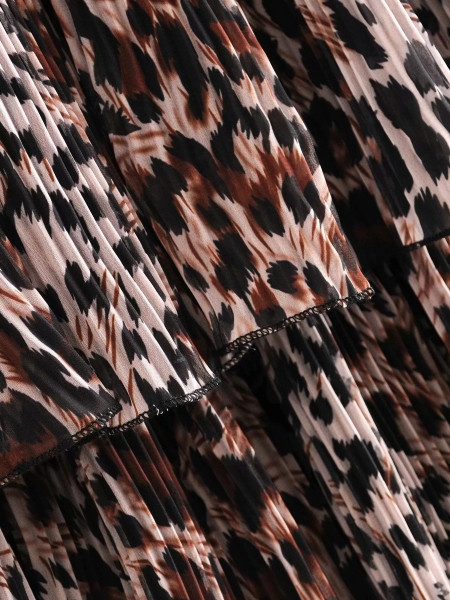 Izgriezta modeļa sieviešu svārki ar augstu vidukli un dzīvnieku rakstu