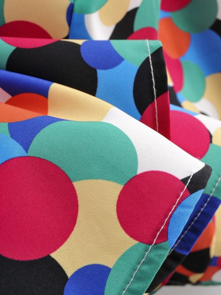 Színes női ruha vékony pántokkal - kivágott pontmintás