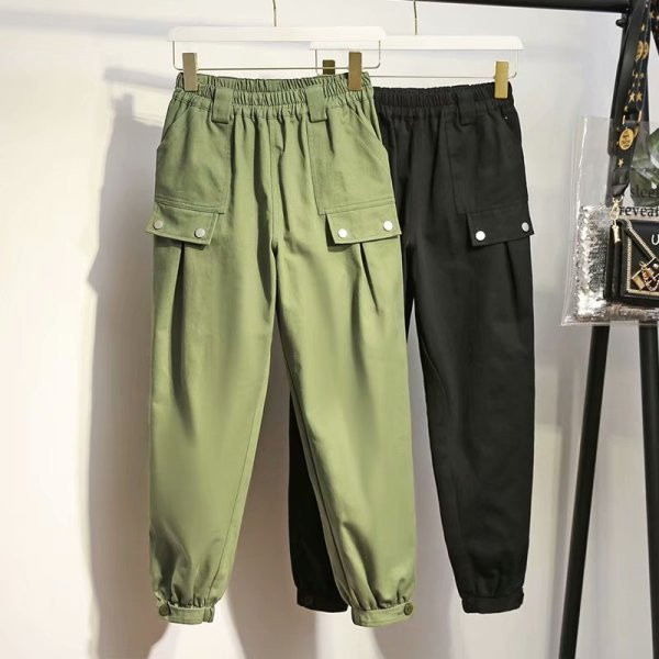 Alkalmi női hosszú nadrág zsebekkel és nyakkendőkkel