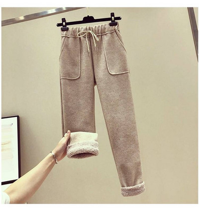 Ikdienas sieviešu bikses ar saitēm un kabatām