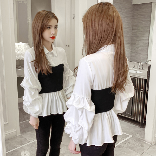 Moderna ženska košulja sa širokim rukavima i klasičnim ovratnikom