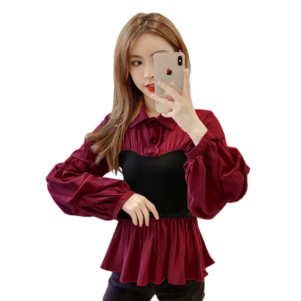 Moderna ženska košulja sa širokim rukavima i klasičnim ovratnikom