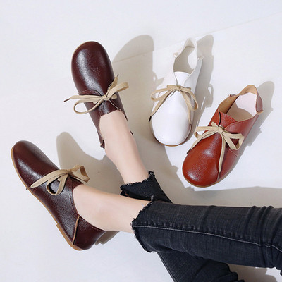 New model of casual eco-leather moccasins with laces