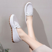 Sieviešu ikdienas mokasīni no mākslīgās ādas ar plakanu zoli