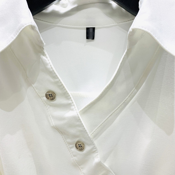 Jauna modeļa sieviešu krekls ar špica kakla izgriezumu un lentīti