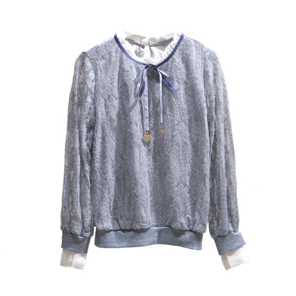 Aktuális női csipke blúz csipkegallérral