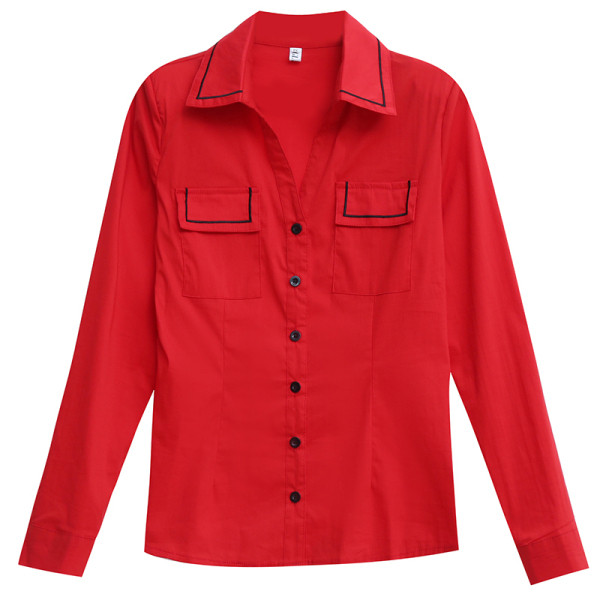 Cămașă elegantă de damă cu nasturi și guler clasic