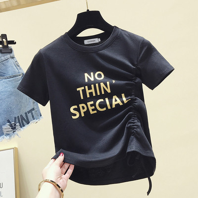 Ikdienas sieviešu t-krekls ar saitēm un uzrakstu