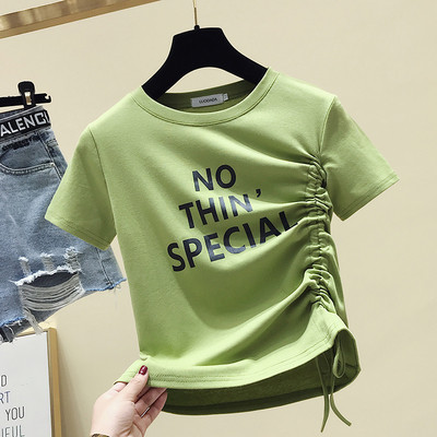 Ikdienas sieviešu t-krekls ar saitēm un uzrakstu