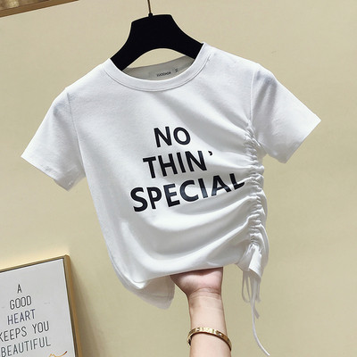 Ikdienas sieviešu t-krekls ar saitēm un uzrakstu