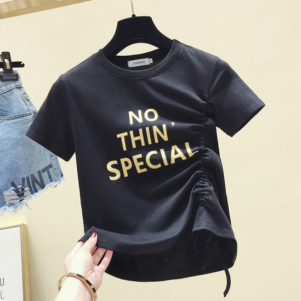 Ikdienas sieviešu t-krekls ar saitēm un uzrakstu