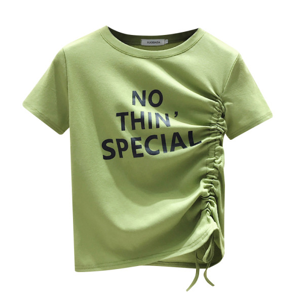 Ikdienas sieviešu t-krekls ar saitēm un uzrakstu