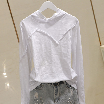 Laisva moteriška palaidinė su gobtuvu – platus modelis