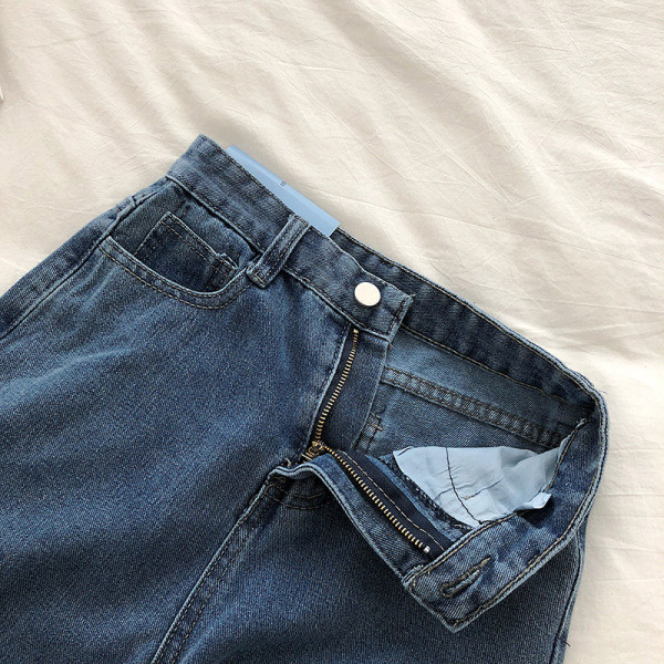 Alkalmi női széles farmer, magas derékkal