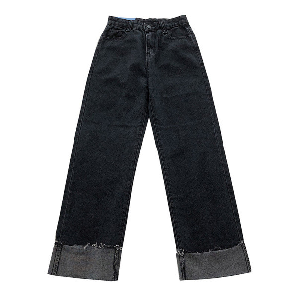 Alkalmi női széles farmer, magas derékkal