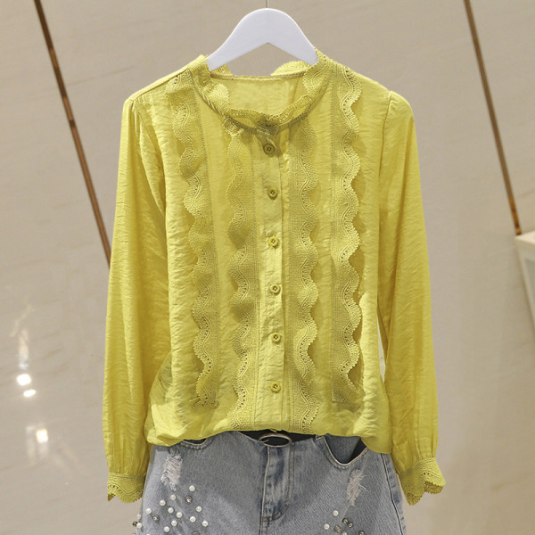Camasa dama primavara-toamna cu dantela si nasturi