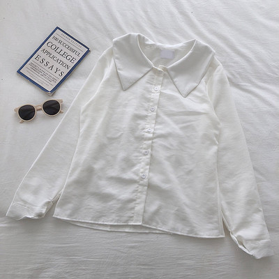 Retro stílusú női ing gombokkal és hosszú ujjal