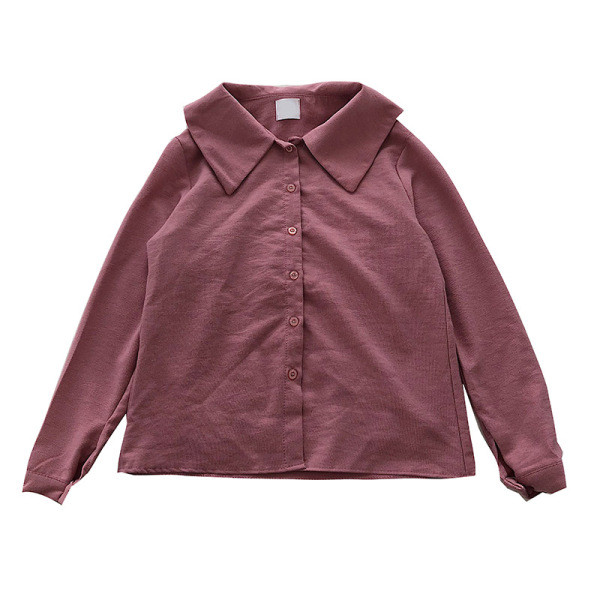 Retro stílusú női ing gombokkal és hosszú ujjal