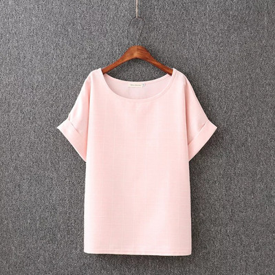 Moodne lühikeste varrukate ja O-kaelusega naiste T-särk