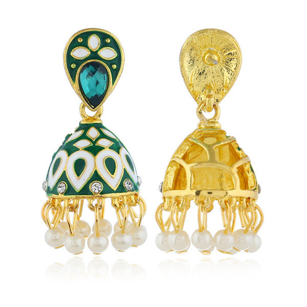 Karājoši auskari ar pērlēm un akmeņiem