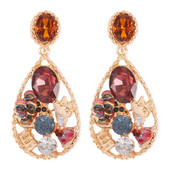 Cercei de dama vintage cu pietre colorate