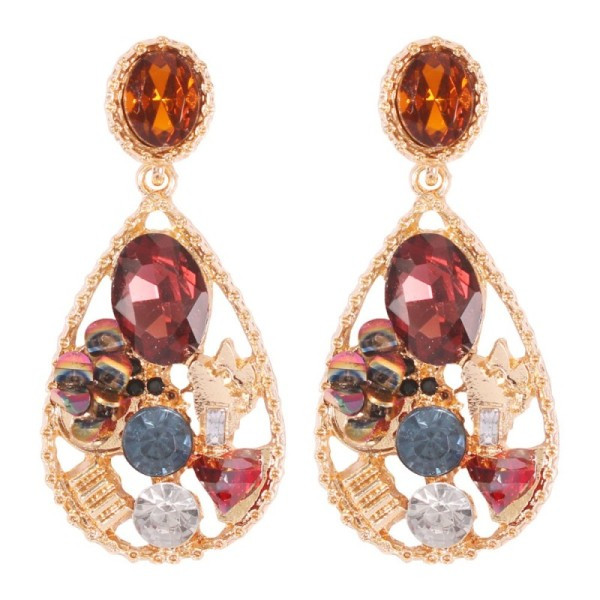 Cercei de dama vintage cu pietre colorate