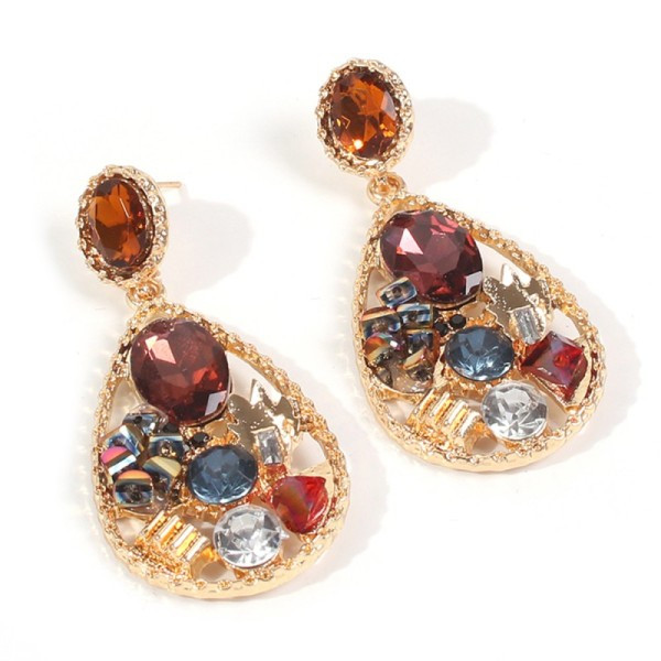 Cercei de dama vintage cu pietre colorate