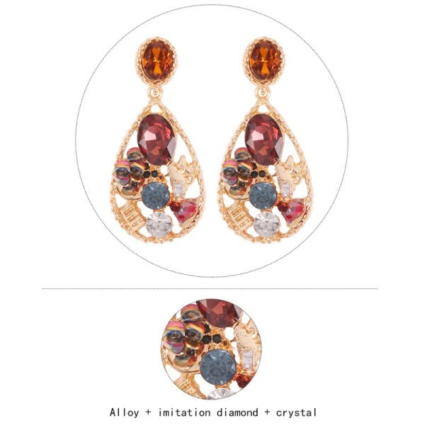 Cercei de dama vintage cu pietre colorate