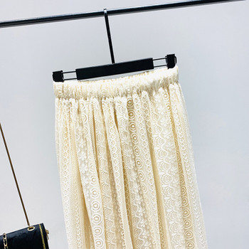 Jauna modeļa kroku sieviešu svārki ar augstu mežģīņu vidukli