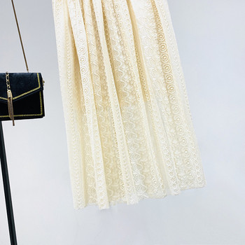 Jauna modeļa kroku sieviešu svārki ar augstu mežģīņu vidukli