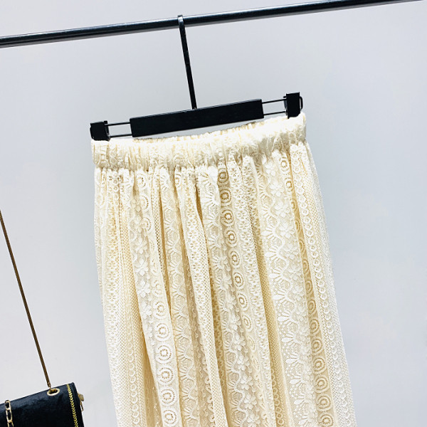 Jauna modeļa kroku sieviešu svārki ar augstu mežģīņu vidukli