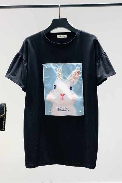 Tricou dama model nou cu maneca scurta si imprimeu