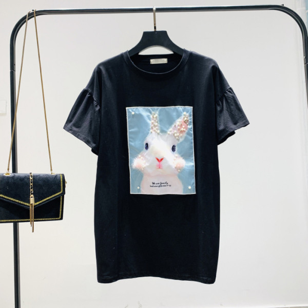 Tricou dama model nou cu maneca scurta si imprimeu